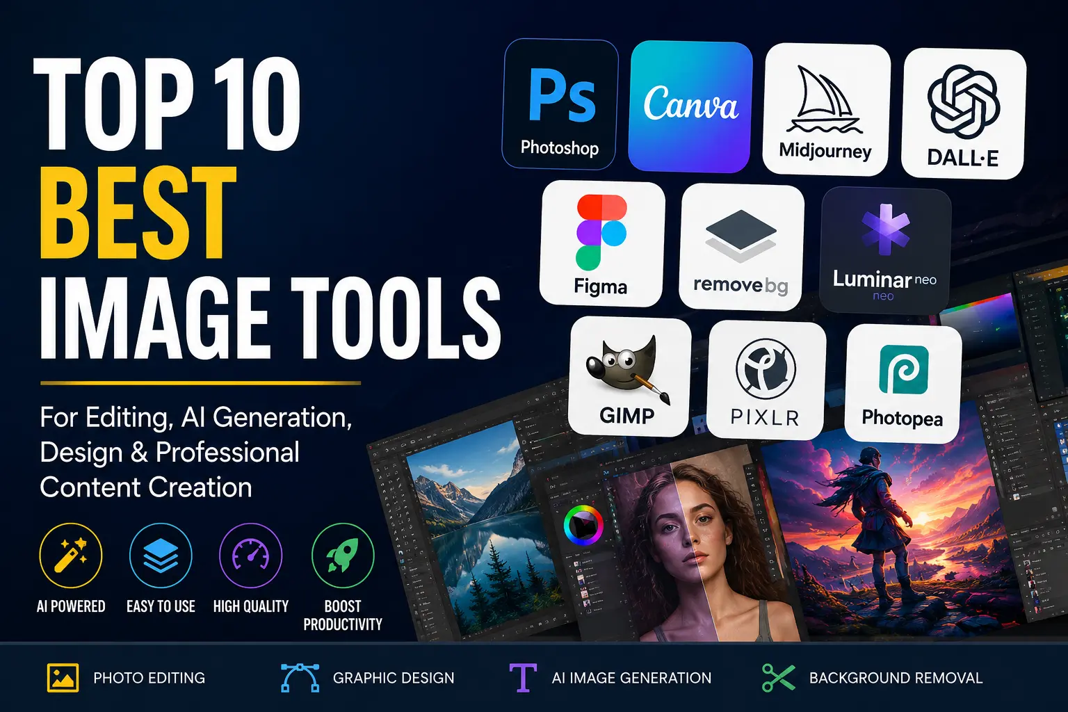 Top 10 Best Image Tools in 2026 for Editing, AI Generation, Design & Professional Content Creation